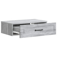 Produktbild för Väggmonterad sidobord Grå sonoma-ek 59 x 34,5 x 17 cm