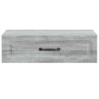 Produktbild för Väggmonterad sidobord Grå sonoma-ek 59 x 34,5 x 17 cm