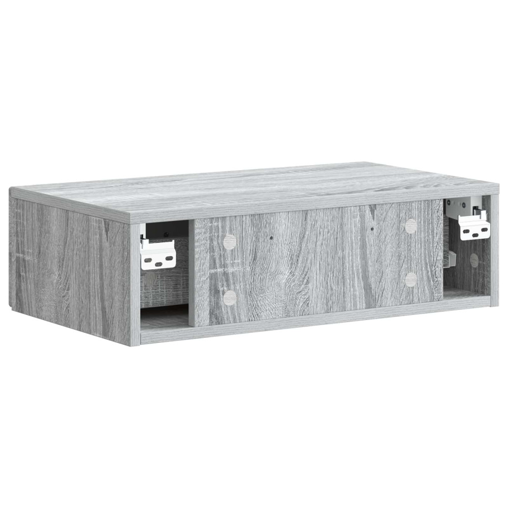 Produktbild för Väggmonterad sidobord Grå sonoma-ek 59 x 34,5 x 17 cm