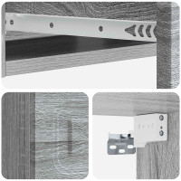 Produktbild för Väggmonterad sidobord Grå sonoma-ek 59 x 34,5 x 17 cm