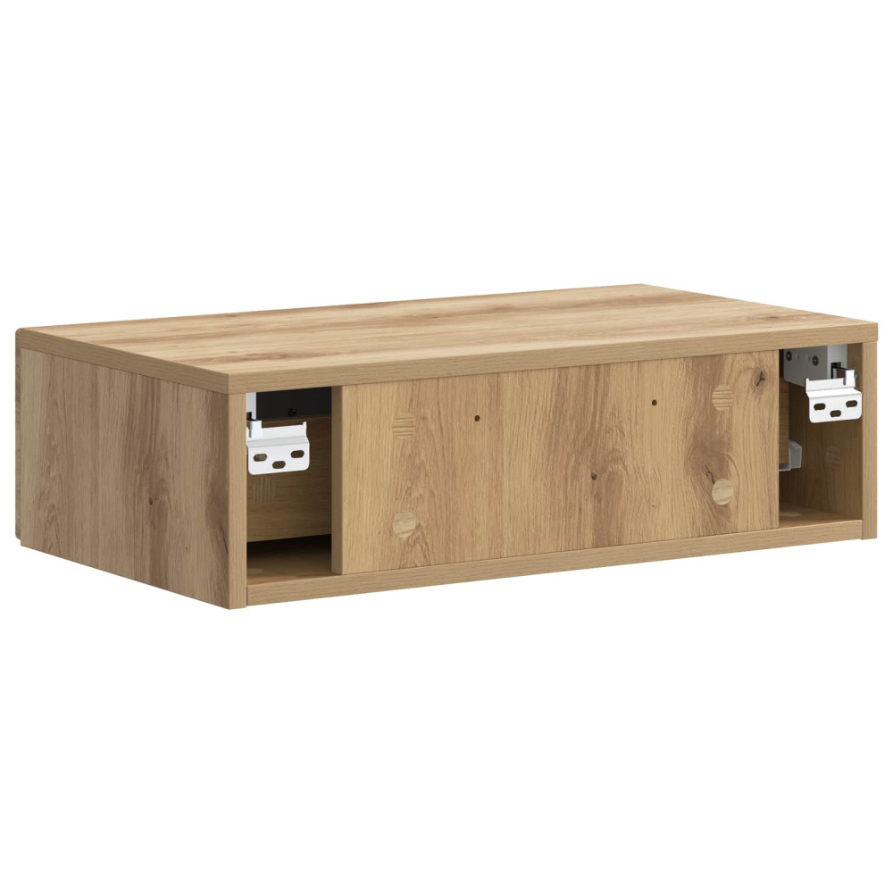 Produktbild för Väggmonterad sidobord Artisan-ek 59 x 34,5 x 17 cm