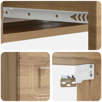 Produktbild för Väggmonterad sidobord Artisan-ek 59 x 34,5 x 17 cm