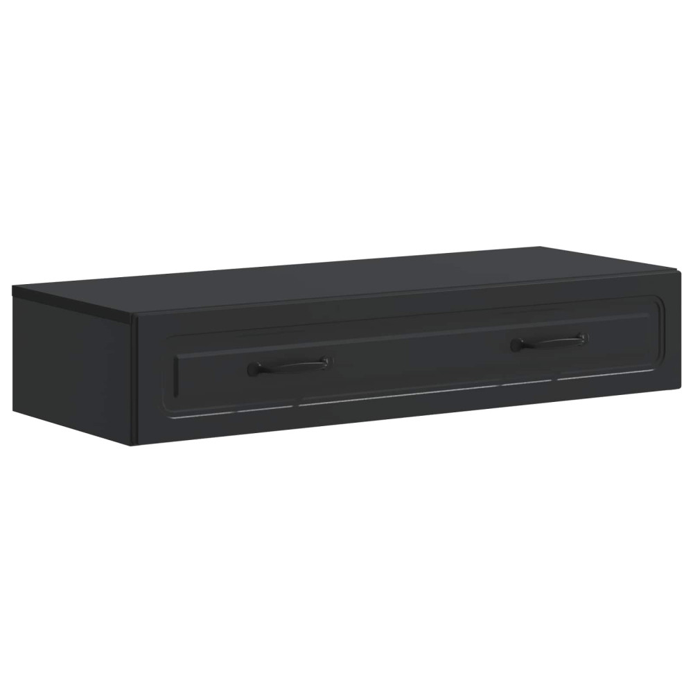 Produktbild för Väggmonterad sidobord Svart 87,5 x 34,5 x 17 cm Konstruerat trä