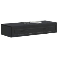 Produktbild för Väggmonterad sidobord Svart 87,5 x 34,5 x 17 cm Konstruerat trä