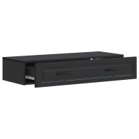 Produktbild för Väggmonterad sidobord Svart 87,5 x 34,5 x 17 cm Konstruerat trä