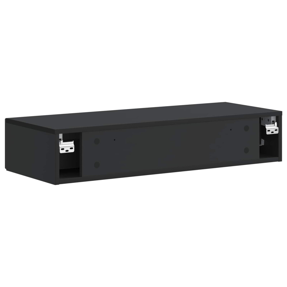 Produktbild för Väggmonterad sidobord Svart 87,5 x 34,5 x 17 cm Konstruerat trä