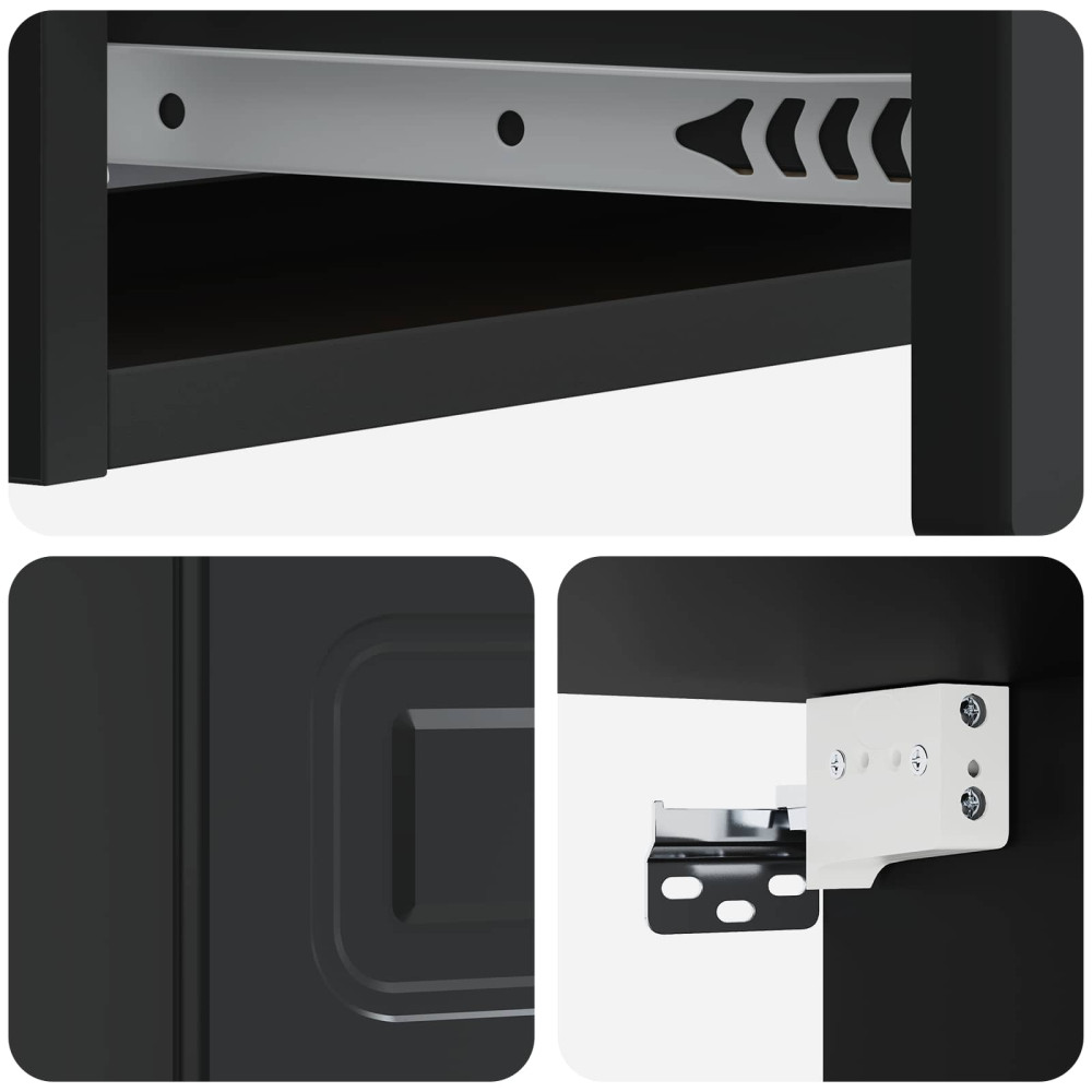Produktbild för Väggmonterad sidobord Svart 87,5 x 34,5 x 17 cm Konstruerat trä