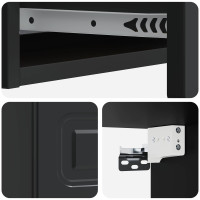 Produktbild för Väggmonterad sidobord Svart 87,5 x 34,5 x 17 cm Konstruerat trä