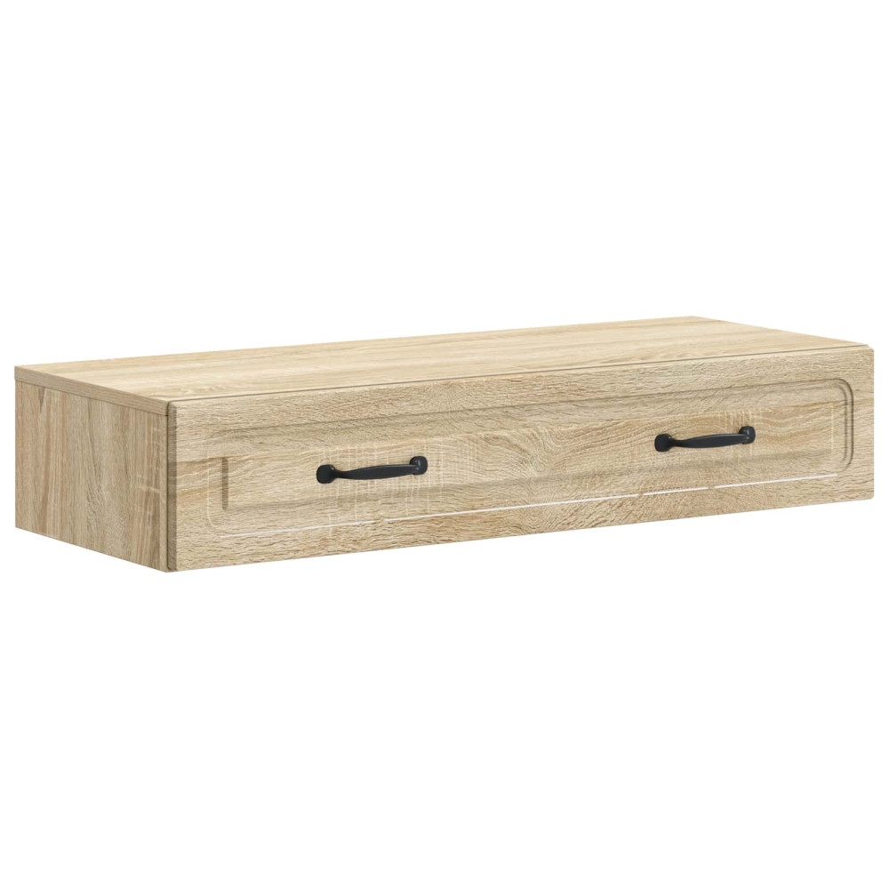 Produktbild för Väggmonterad sidobord Sonoma-ek 87,5 x 34,5 x 17 cm