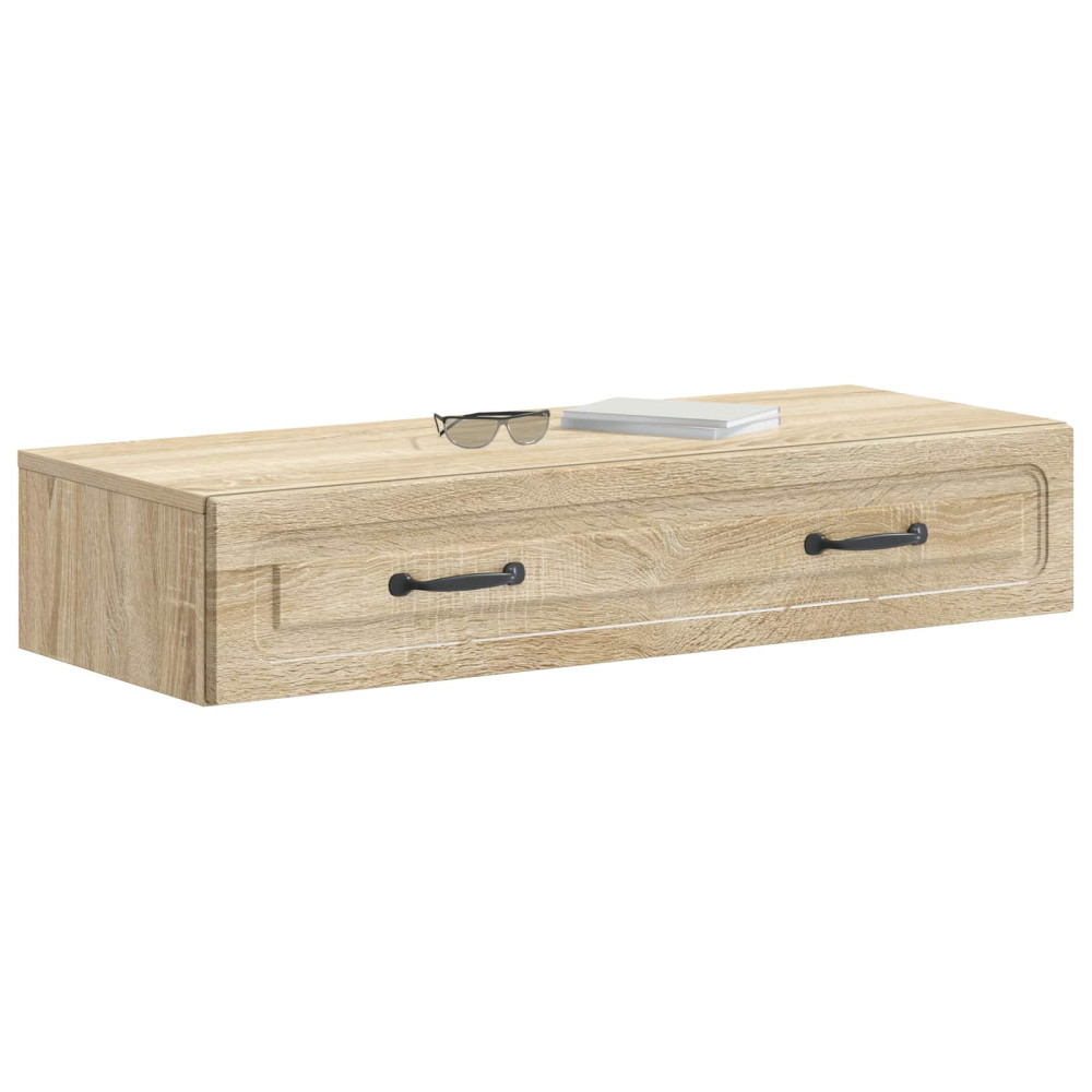 Produktbild för Väggmonterad sidobord Sonoma-ek 87,5 x 34,5 x 17 cm