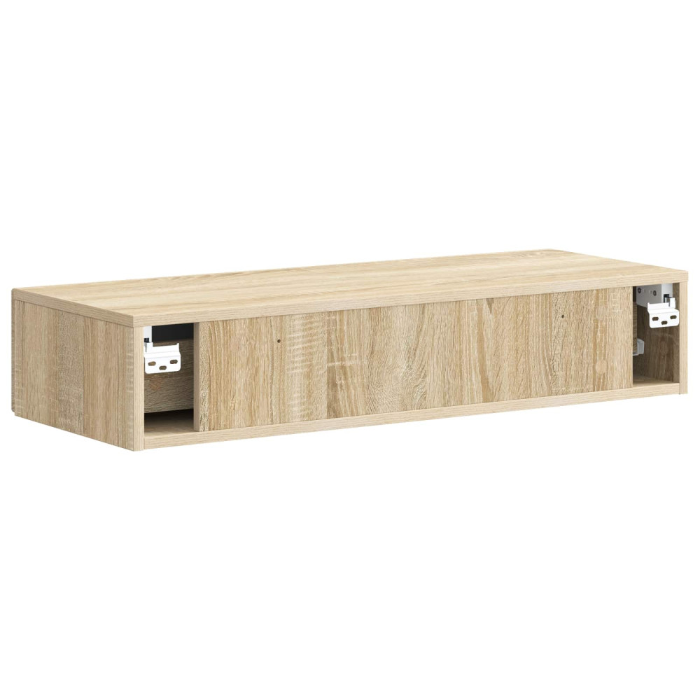 Produktbild för Väggmonterad sidobord Sonoma-ek 87,5 x 34,5 x 17 cm