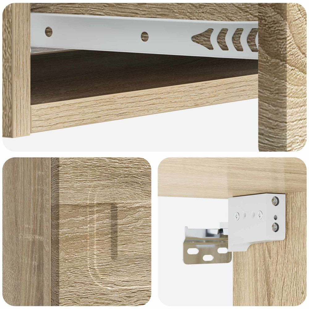 Produktbild för Väggmonterad sidobord Sonoma-ek 87,5 x 34,5 x 17 cm