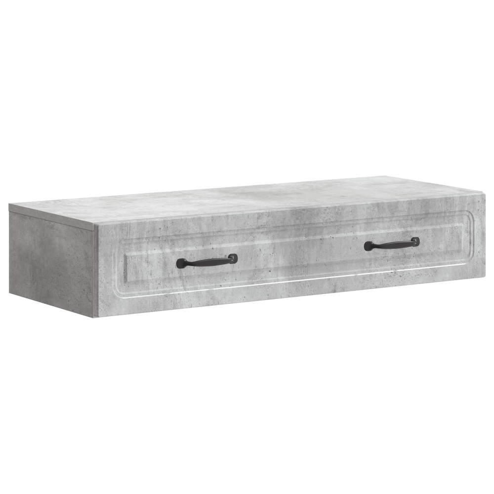 Produktbild för Väggmonterad sidobord Betonggrå 87,5 x 34,5 x 17 cm