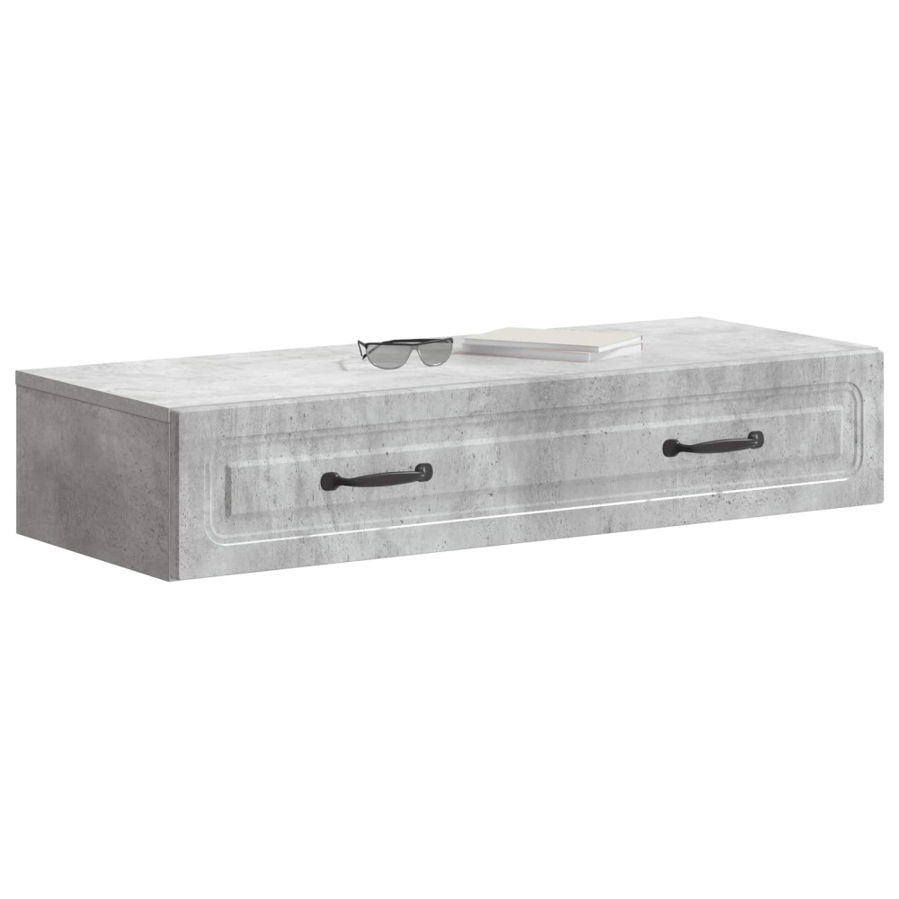 Produktbild för Väggmonterad sidobord Betonggrå 87,5 x 34,5 x 17 cm