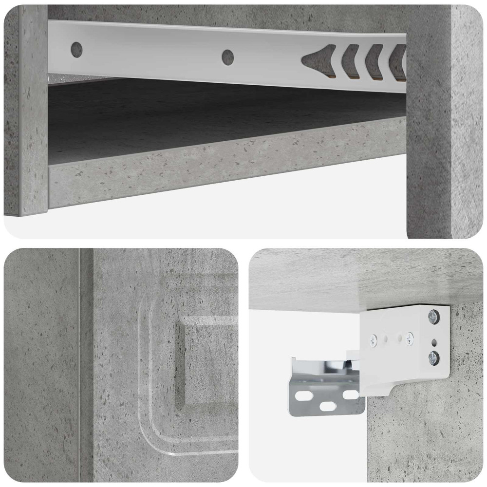 Produktbild för Väggmonterad sidobord Betonggrå 87,5 x 34,5 x 17 cm