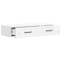 Produktbild för Väggmonterad sidobord Vit högglans 87,5 x 34,5 x 17 cm