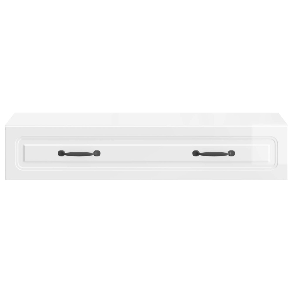 Produktbild för Väggmonterad sidobord Vit högglans 87,5 x 34,5 x 17 cm