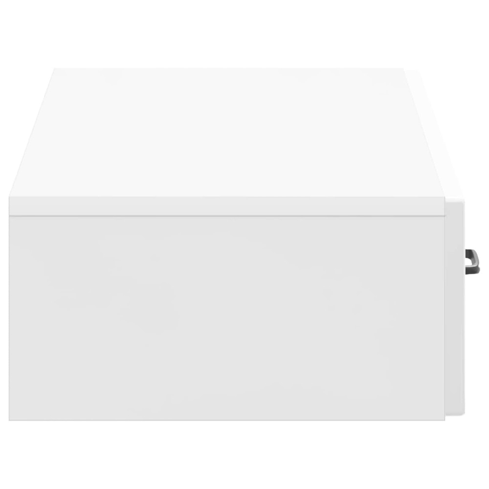 Produktbild för Väggmonterad sidobord Vit högglans 87,5 x 34,5 x 17 cm