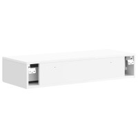 Produktbild för Väggmonterad sidobord Vit högglans 87,5 x 34,5 x 17 cm