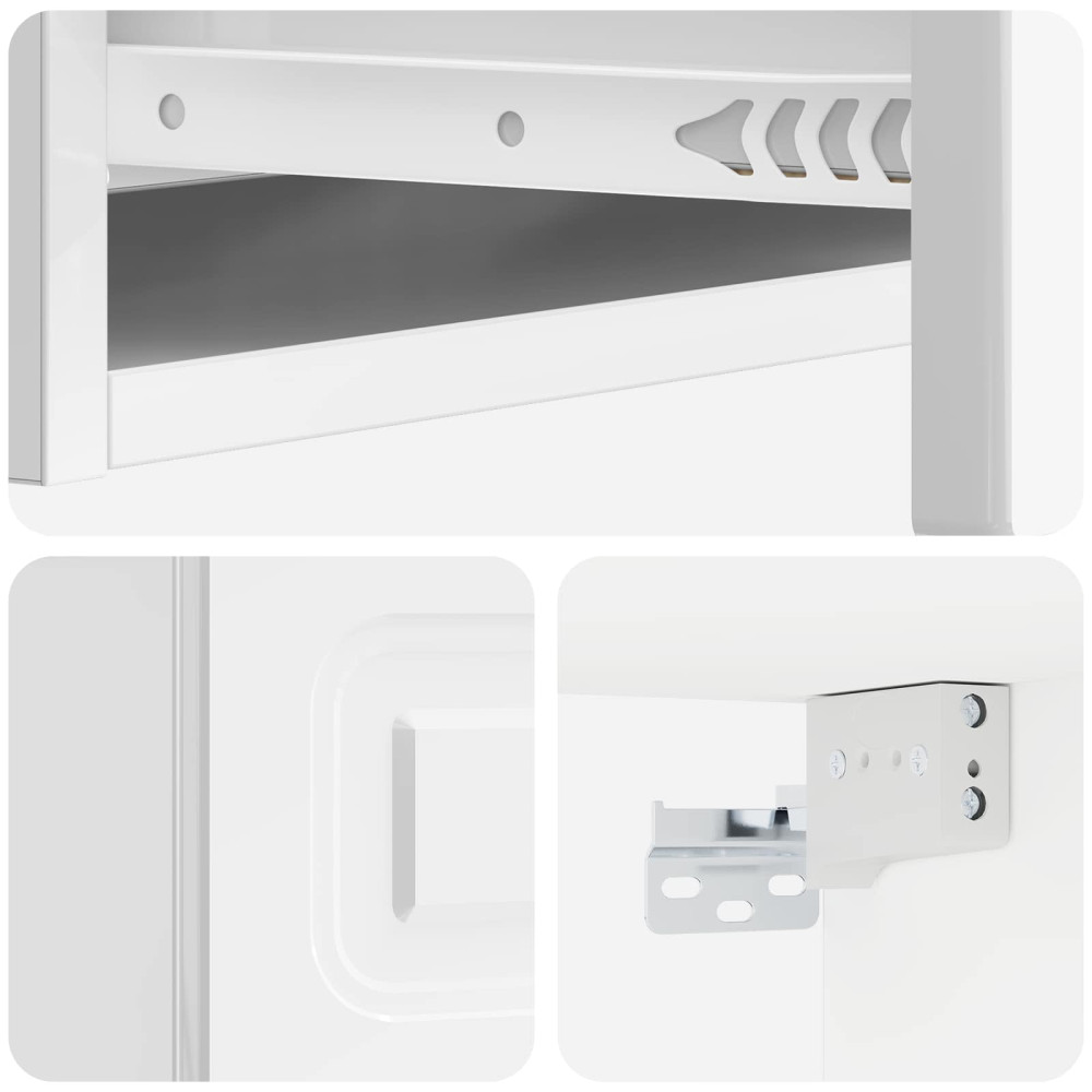 Produktbild för Väggmonterad sidobord Vit högglans 87,5 x 34,5 x 17 cm