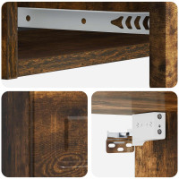 Produktbild för Väggmonterad sidobord Rökt ek 87,5 x 34,5 x 17 cm