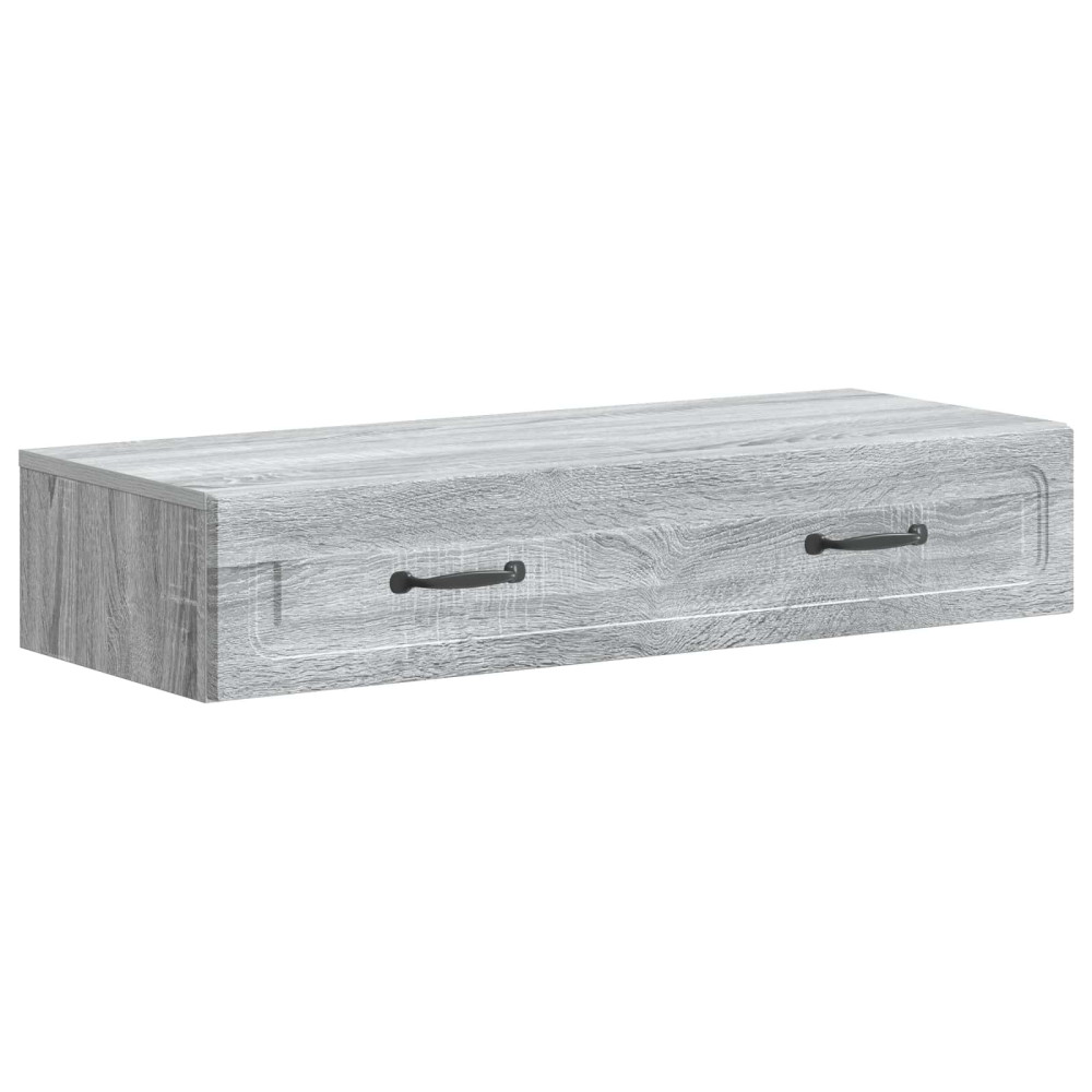 Produktbild för Väggmonterad sidobord Grå sonoma-ek 87,5 x 34,5 x 17 cm