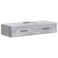 Produktbild för Väggmonterad sidobord Grå sonoma-ek 87,5 x 34,5 x 17 cm
