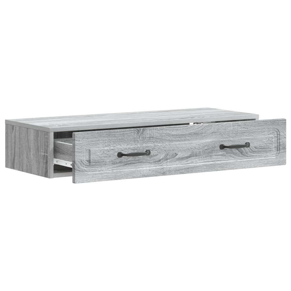 Produktbild för Väggmonterad sidobord Grå sonoma-ek 87,5 x 34,5 x 17 cm