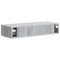 Produktbild för Väggmonterad sidobord Grå sonoma-ek 87,5 x 34,5 x 17 cm