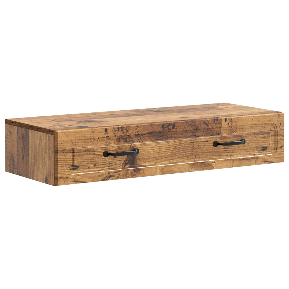 Produktbild för Väggmonterad sidobord Gammalt trä 87,5 x 34,5 x 17 cm
