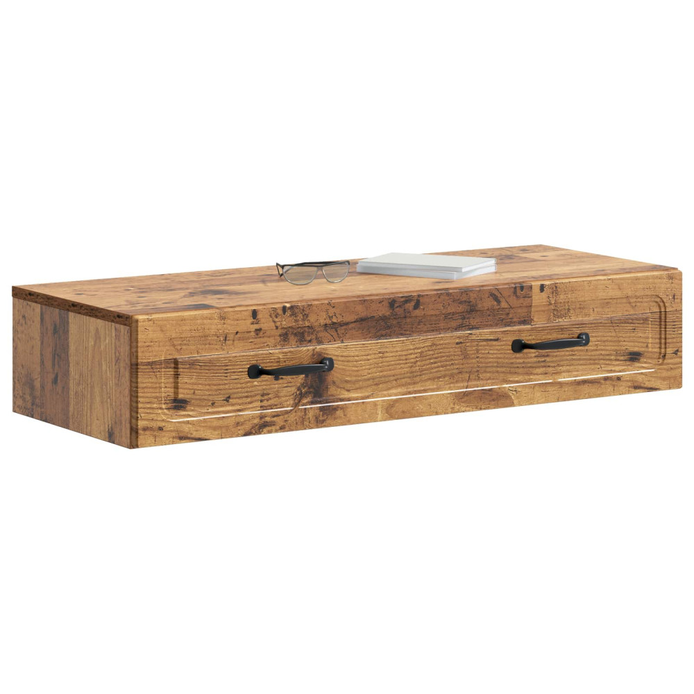 Produktbild för Väggmonterad sidobord Gammalt trä 87,5 x 34,5 x 17 cm