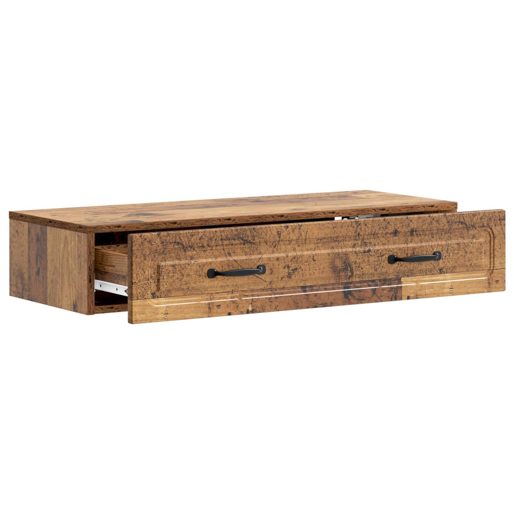Produktbild för Väggmonterad sidobord Gammalt trä 87,5 x 34,5 x 17 cm