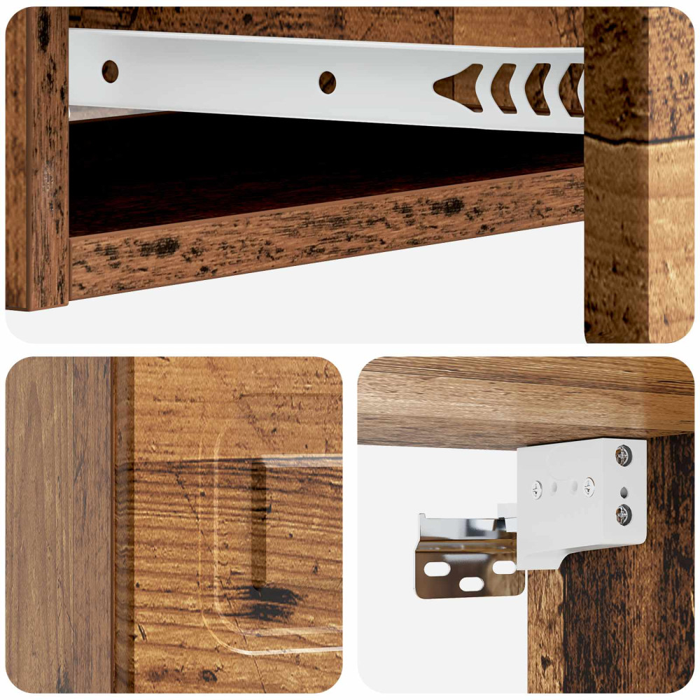Produktbild för Väggmonterad sidobord Gammalt trä 87,5 x 34,5 x 17 cm