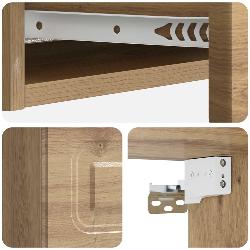 Produktbild för Väggmonterad sidobord Artisan-ek 87,5 x 34,5 x 17 cm