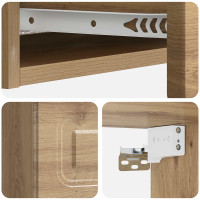 Produktbild för Väggmonterad sidobord Artisan-ek 87,5 x 34,5 x 17 cm