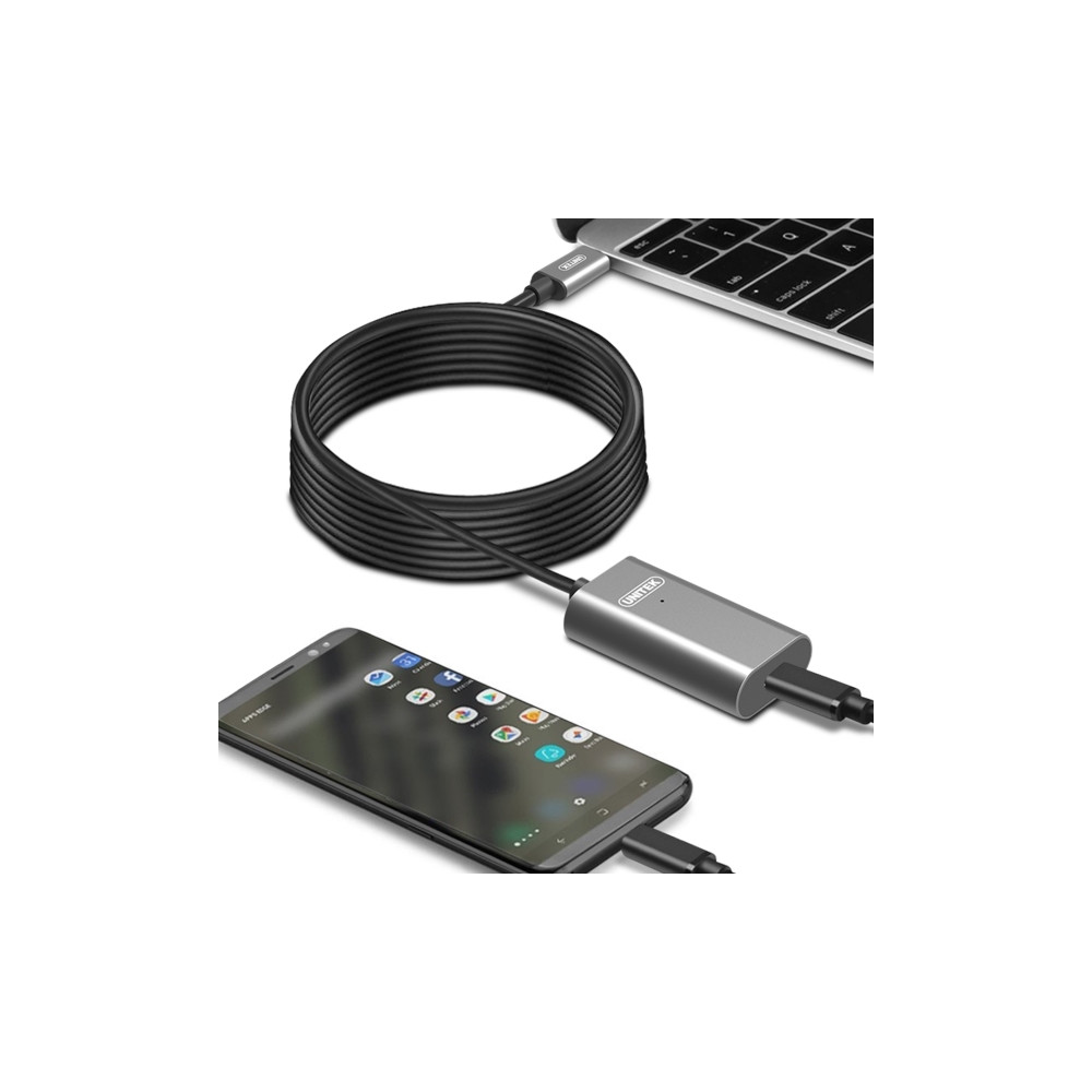 Produktbild för Unitek U305A - USB typ C-förlängningskabel - USB-C till USB-C - 5 m