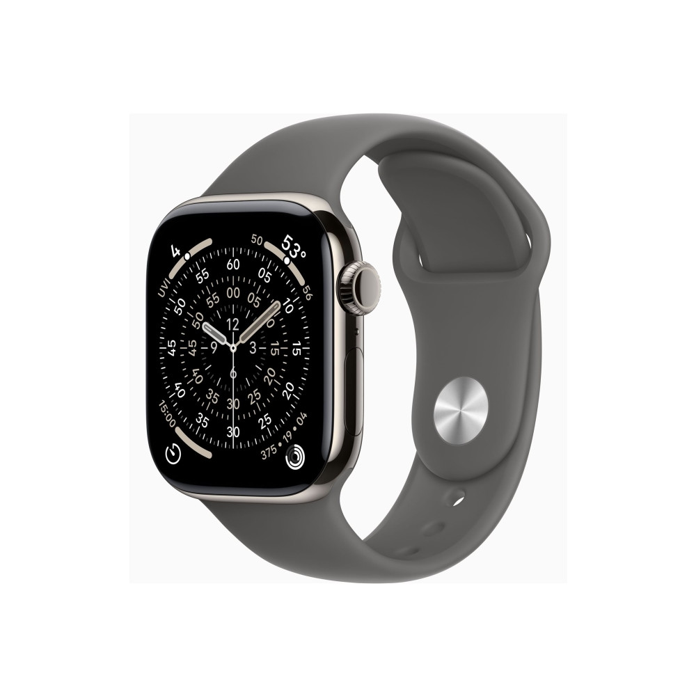 Produktbild för Apple Watch Series 11 (GPS + Cellular) - naturlig titan - smart klocka med sportband - klippgrå - 64 GB
