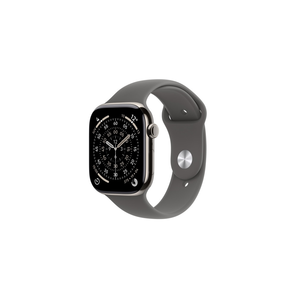 Produktbild för Apple Watch Series 11 (GPS + Cellular) - naturlig titan - smart klocka med sportband - klippgrå - 64 GB