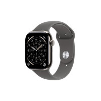 Produktbild för Apple Watch Series 11 (GPS + Cellular) - naturlig titan - smart klocka med sportband - klippgrå - 64 GB