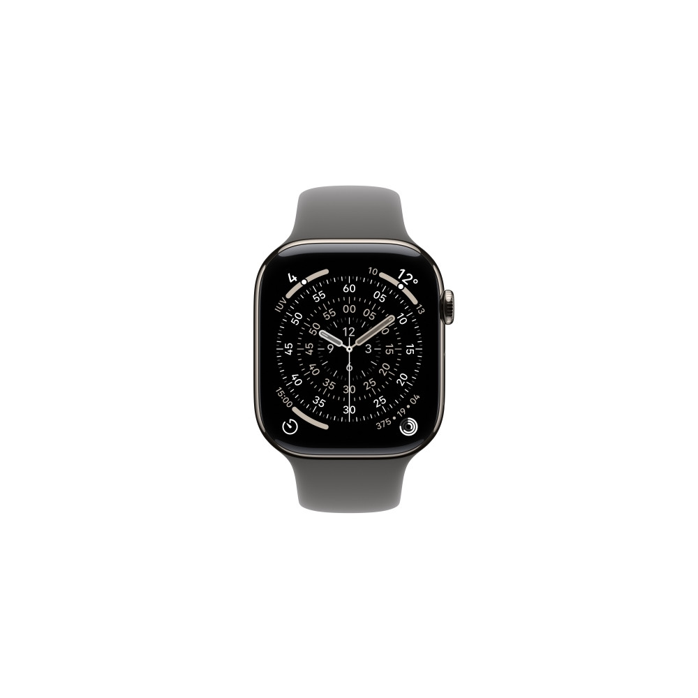 Produktbild för Apple Watch Series 11 (GPS + Cellular) - naturlig titan - smart klocka med sportband - klippgrå - 64 GB