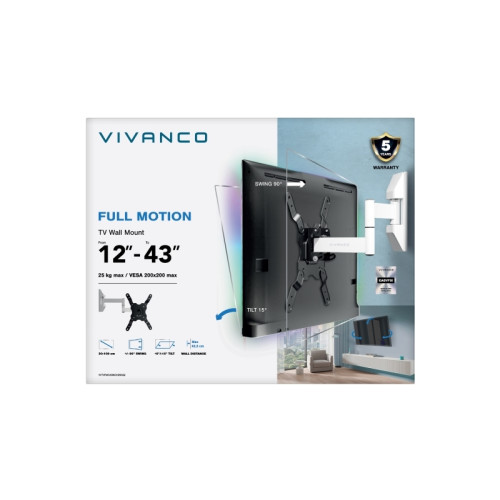 Vivanco Vivanco VVTVFMO43INCH25KG2, 109,2 cm (43"), 25 kg, 75 x 75 m...