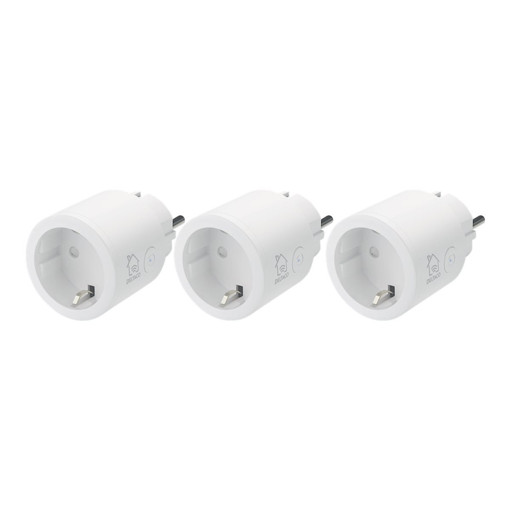 Produktbild för DELTACO SH-P01 - smart kontakt - 802.11b/g/n - vit (paket om 3)
