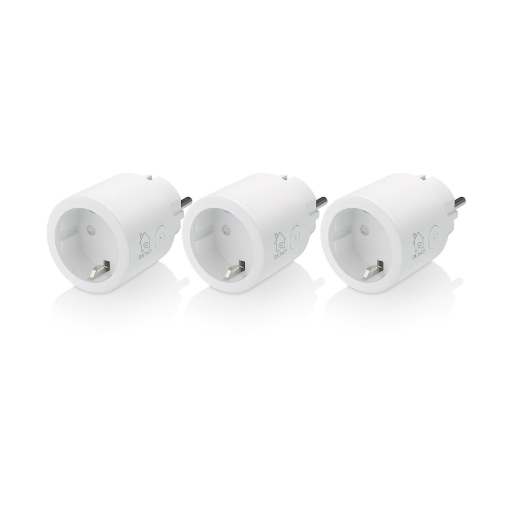 Produktbild för DELTACO SH-P01 - smart kontakt - 802.11b/g/n - vit (paket om 3)