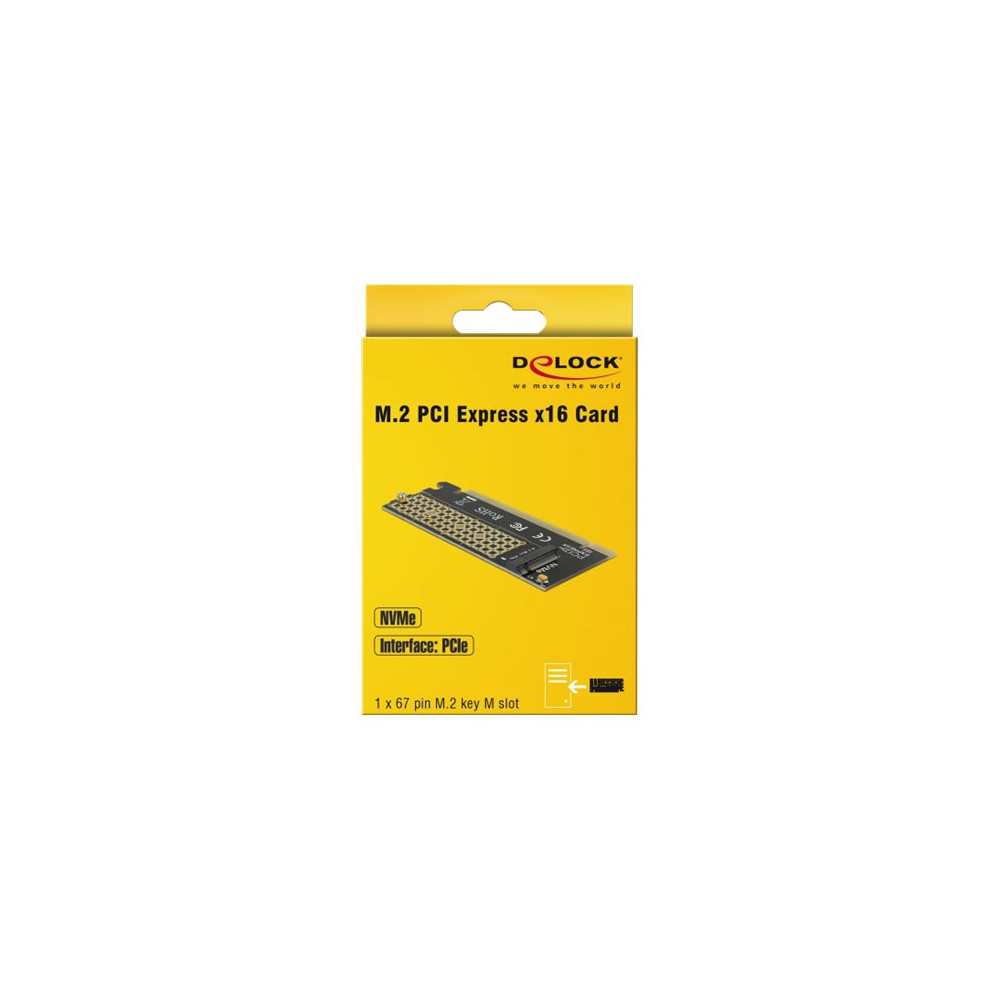 Produktbild för Delock PCI Express x16 Card to 1 x NVMe M.2 Key M - kontrollerkort - M.2 Card - PCIe 3.0 x16