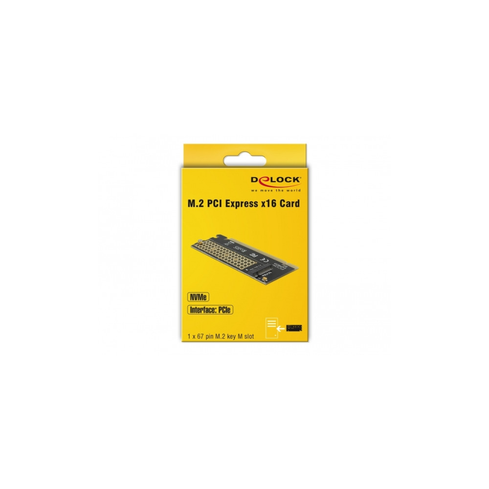 Produktbild för Delock PCI Express x16 Card to 1 x NVMe M.2 Key M - kontrollerkort - M.2 Card - PCIe 3.0 x16