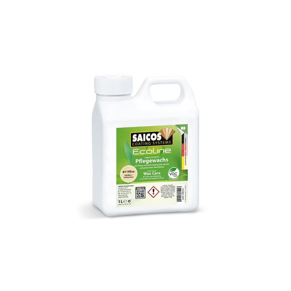 Produktbild för Golvvax SAICOS underhållsvax 8119eco 1L