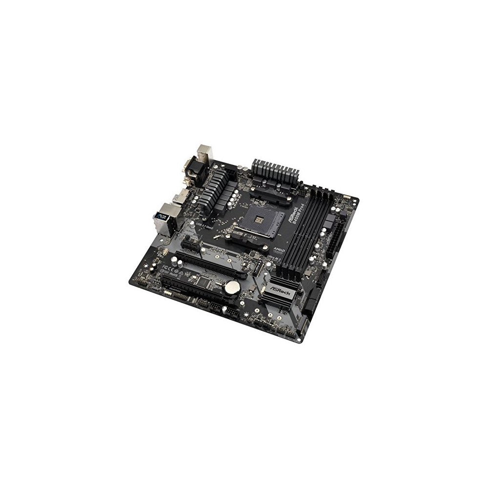 Produktbild för ASRock B450M PRO4 - moderkort - micro ATX - Socket AM4 - AMD B450