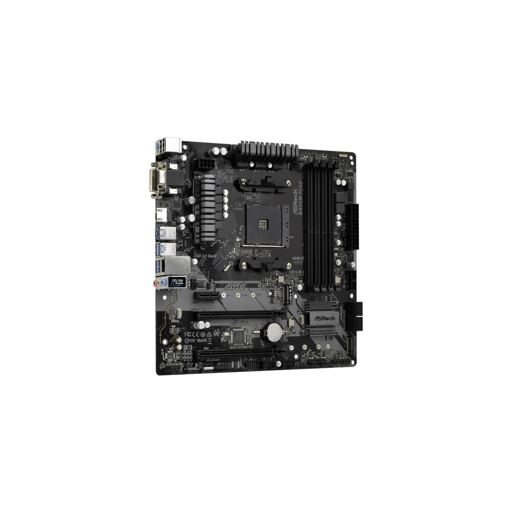 Produktbild för ASRock B450M PRO4 - moderkort - micro ATX - Socket AM4 - AMD B450