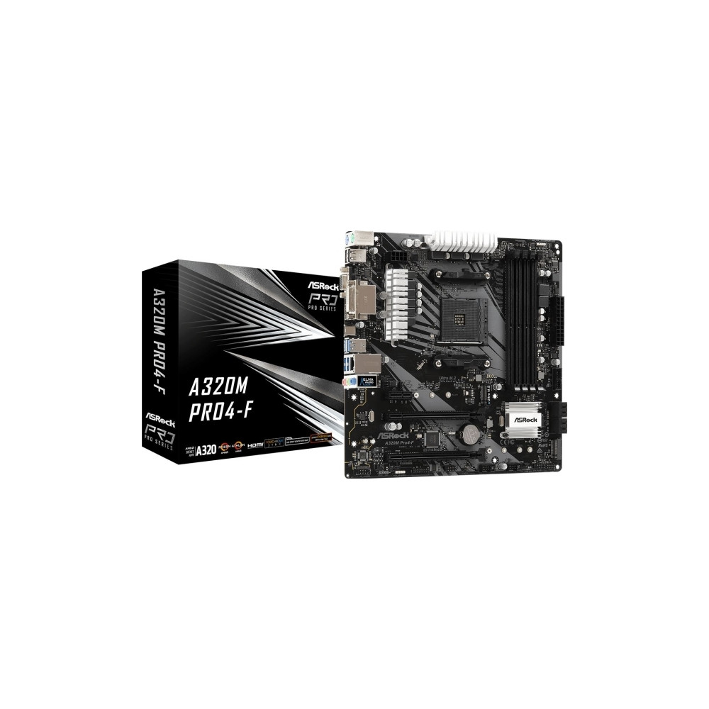 Produktbild för ASRock B450M PRO4 - moderkort - micro ATX - Socket AM4 - AMD B450