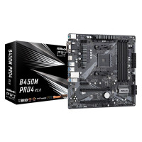 Produktbild för ASRock B450M PRO4 - moderkort - micro ATX - Socket AM4 - AMD B450